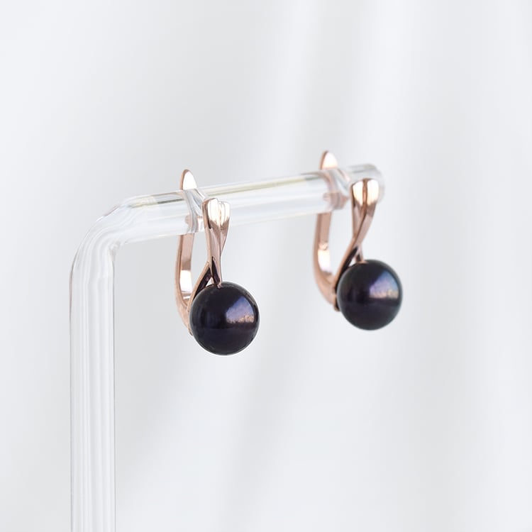 Pozlacené náušnice s perlou 87964