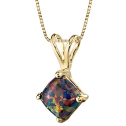 Zlatý přívěsek s černým cushion opálem Rafyna