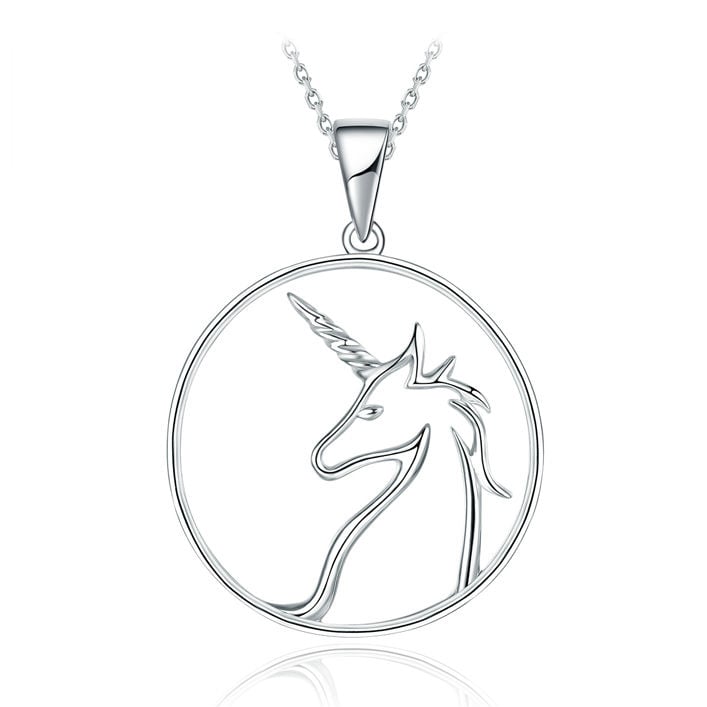  Stříbrný kruhový přívěsek s jednorožcem Luciano