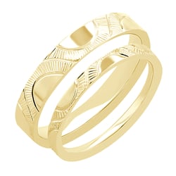 Snubní prsteny s ruční rytinou slunce Villa