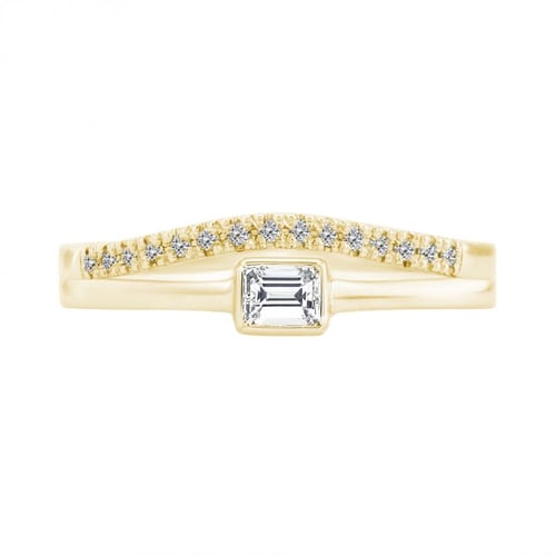 Zlatý zásnubní set s emerald diamantem Hera