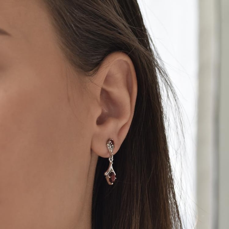 Náušnice s granáty 32543