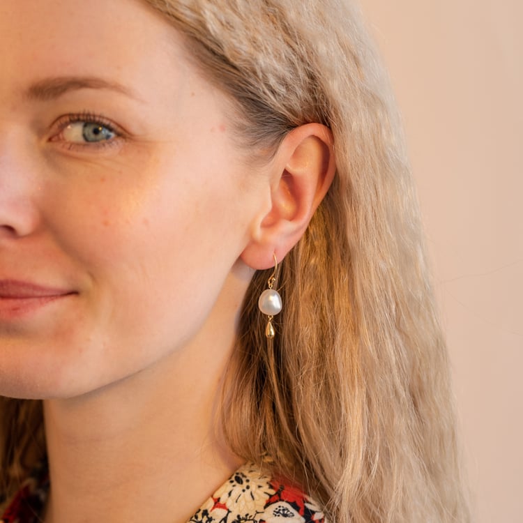 Pozlacená perlová kolekce šperků Minahil 101258