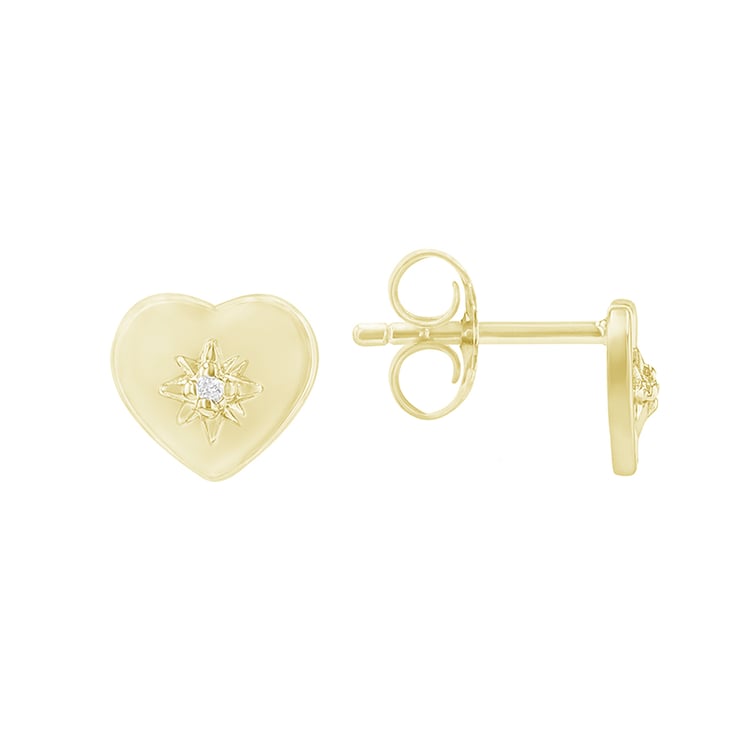 Srdcové náušnice ze žlutého zlata 81387