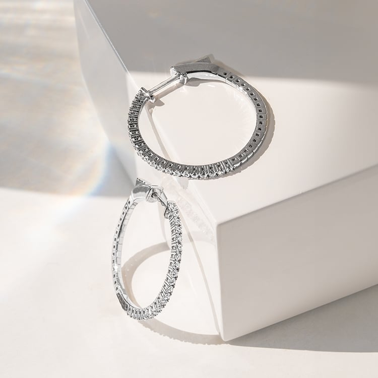 Zlaté flexi kruhové náušnice s diamanty Zeta 142100