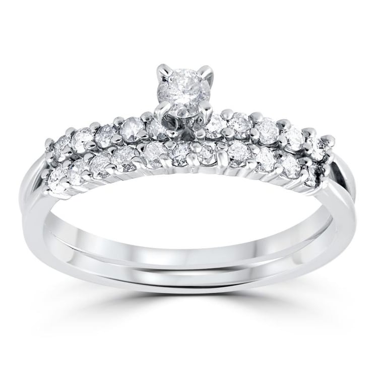 Diamantový svatební set z bílého zlata Jianna