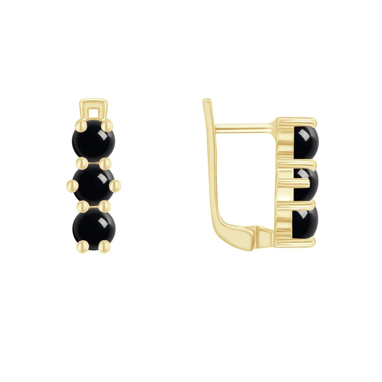 Pozlacené onyxové náušnice 90334