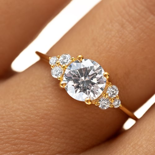 Zásnubní prsten s moissanitem a lab-grown diamanty Agathe