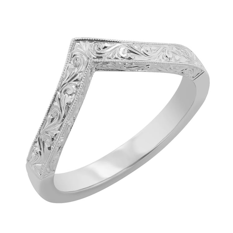 Vykrojený snubní prsten s ruční rytinou Lizzie 117817