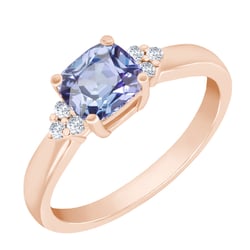 Zlatý prsten s tanzanitem a diamanty Essa