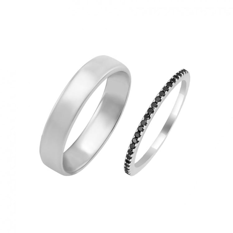 Zlatý eternity prsten s černými diamanty a pánský komfortní