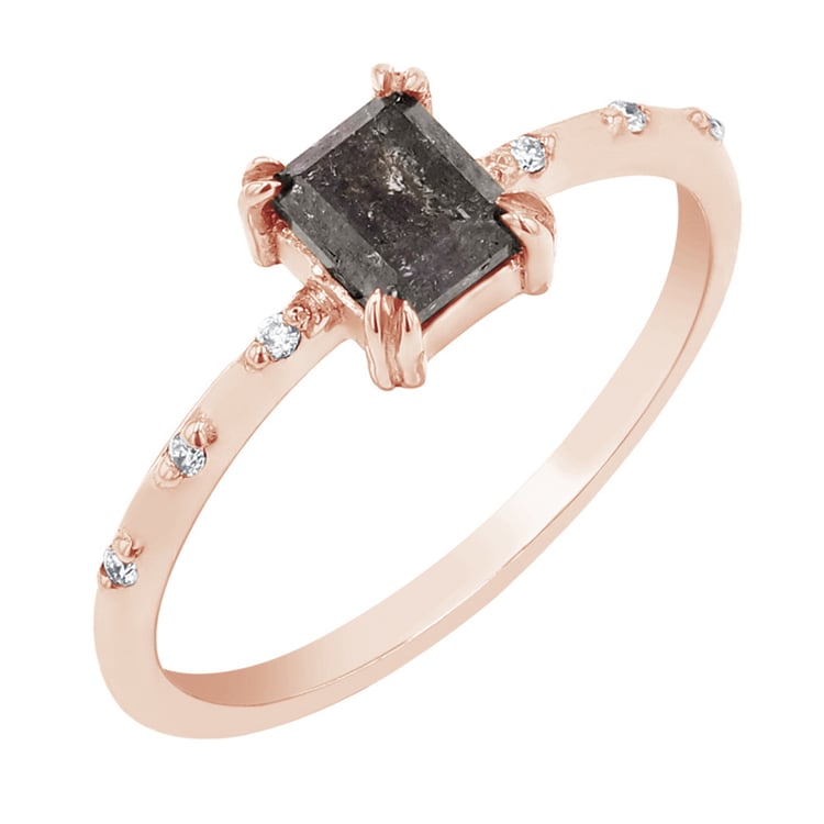 Zlatý prsten se salt and pepper diamantem Emilis 124990