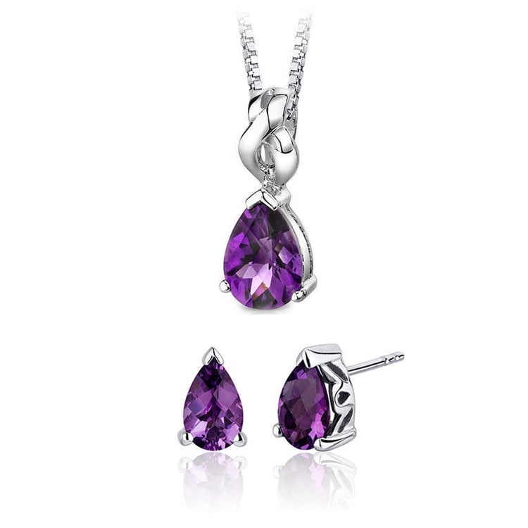 Ametystová stříbrná kolekce šperků Hege