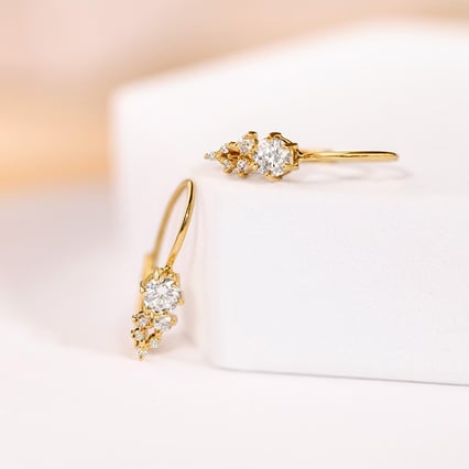 Cluster náušnice s moissanity Lina