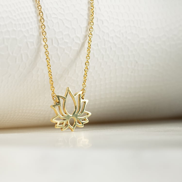 Stříbrný jóga náhrdelník Lotosový květ 134010