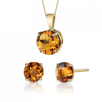 Zlatá kolekce šperků osazená citríny Lavonna