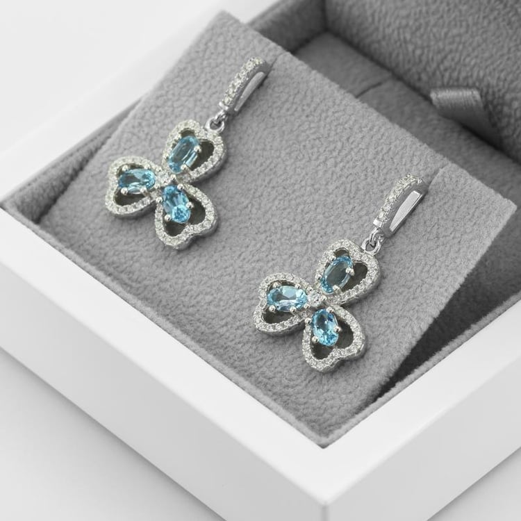 Stříbrné náušnice s topazy 46307