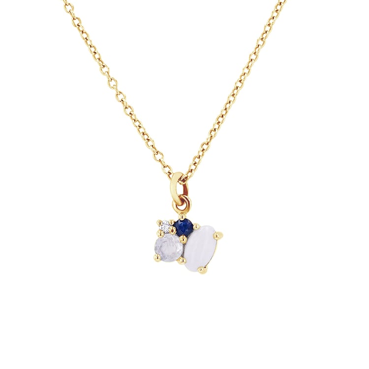 Zlatý přívěsek s měsíčním kamenem a opálem 78348