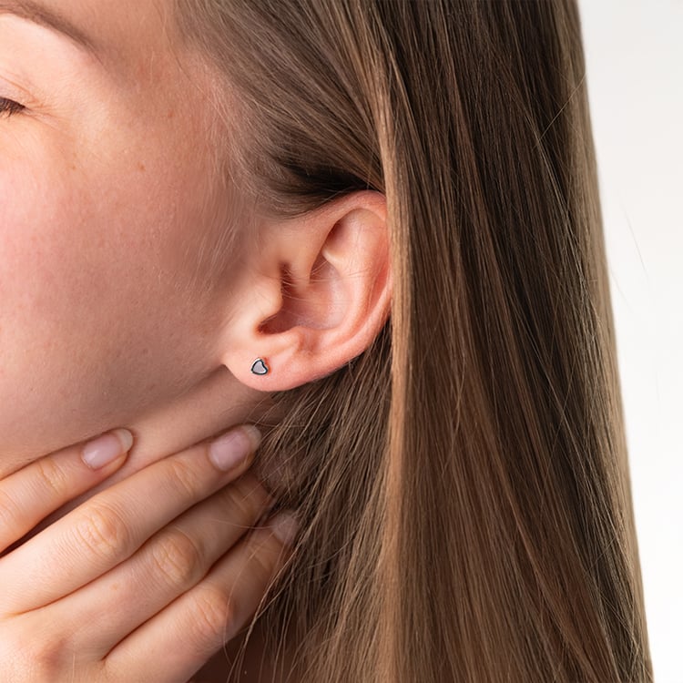 Zlaté dětské náušnice srdíčka s perletí Moana 149075