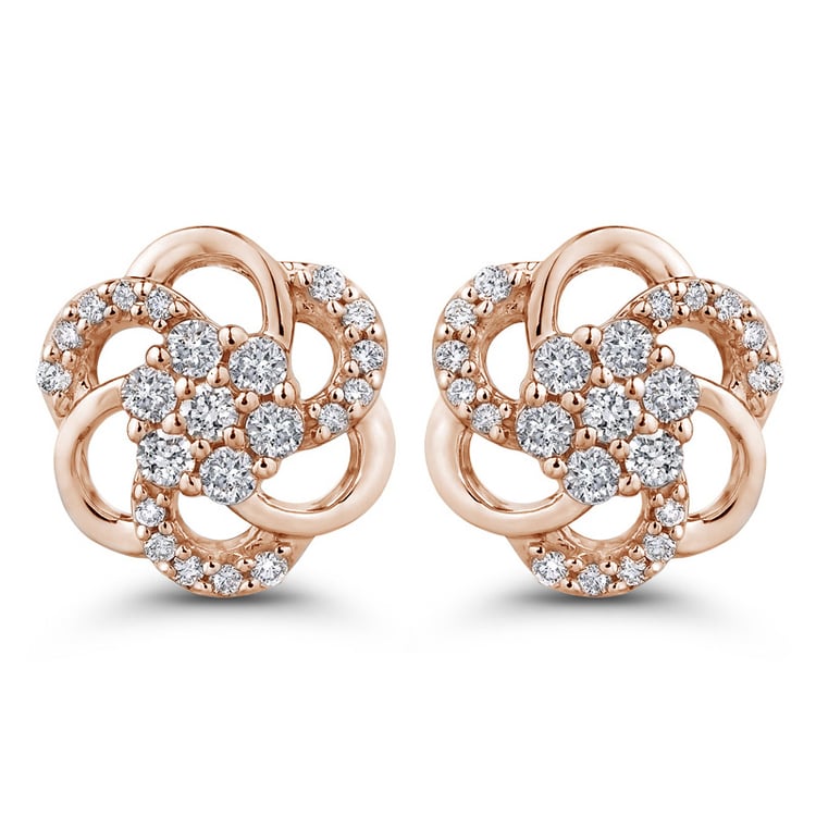 Diamantové náušnice z růžového zlata 76237
