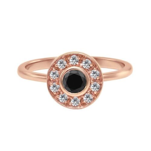 Zásnubní set prstýnků s černým diamantem Eyva