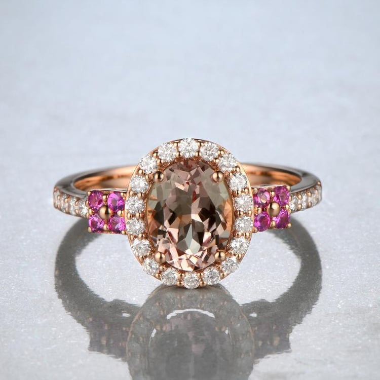 Zlatý morganitový prsten 12669