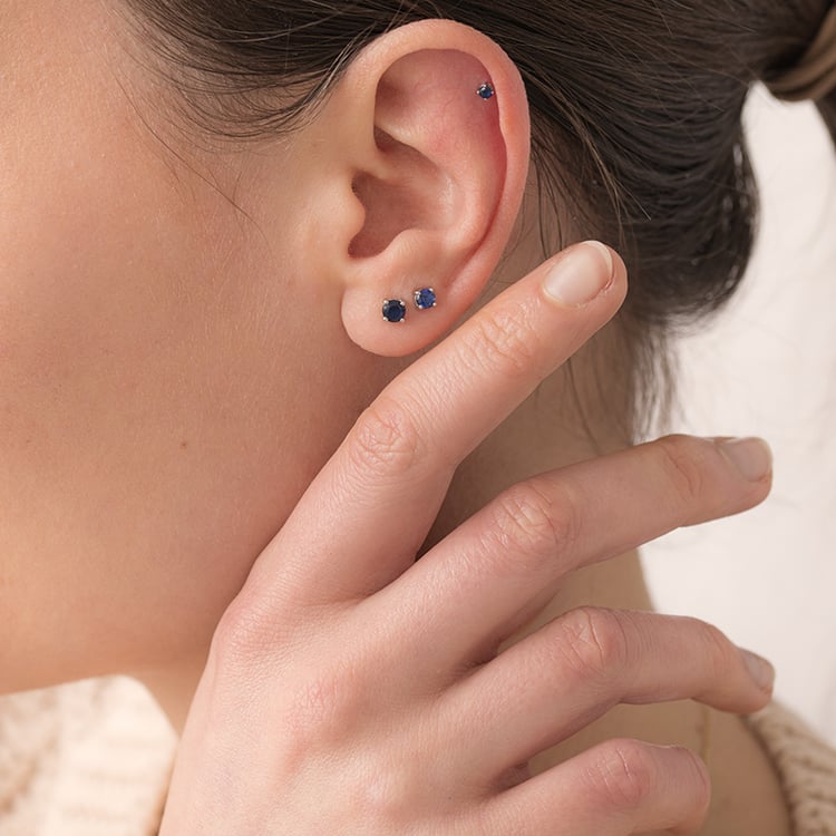 Náušnice s modrými safíry s výběrem velikosti Franci 120762