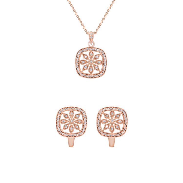 Diamantová květinová kolekce šperků 48858