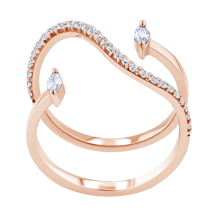 Atypický prsten s moissanity Lina 137123