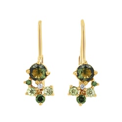 Cluster náušnice s vltavíny, safíry a diamanty Gita