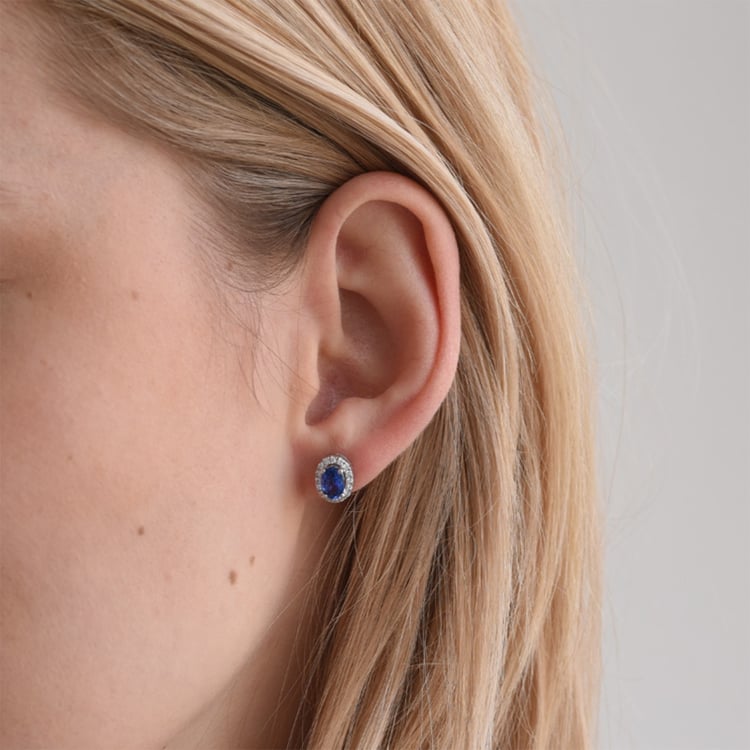 Zlaté náušnice se safíry 65288