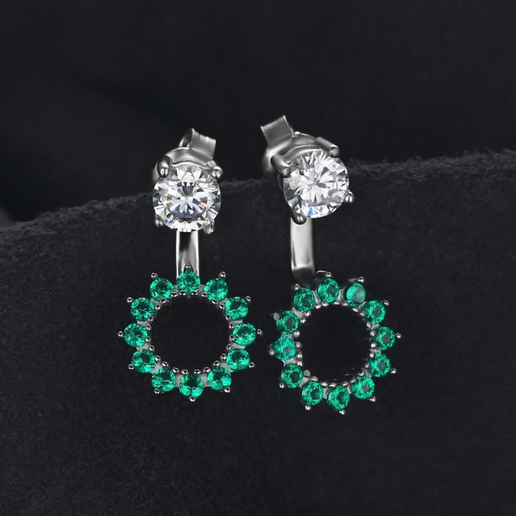 Stříbrné náušnice 2v1 20545