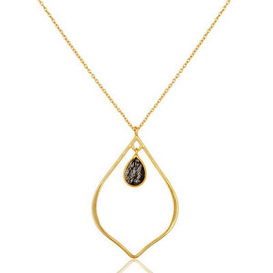 Stříbrný pozlacený náhrdelník s rutilem Nirel