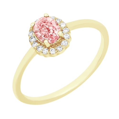 Zásnubní prsten s certifikovaným fancy pink lab-grown diamantem Avis