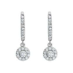 Zlaté kruhové náušnice s 0.09ct lab-grown diamantem Namita