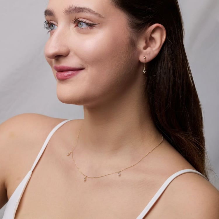 Zlatý náhrdelník s bílým topazem Rosalva 164046