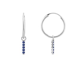 Zlaté visací náušnice s modrými safíry Elaine