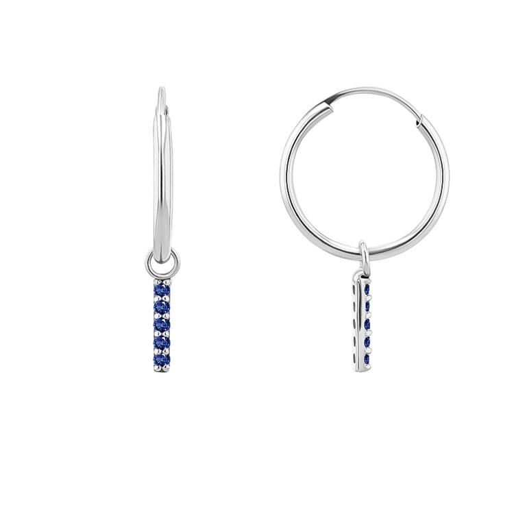 Zlaté visací náušnice s modrými safíry Elaine