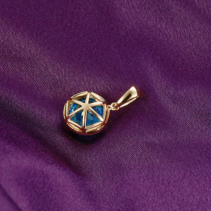 Náhrdelník s topazem a diamanty 8488