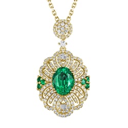 Přívěsek se smaragdy a diamanty Kloe