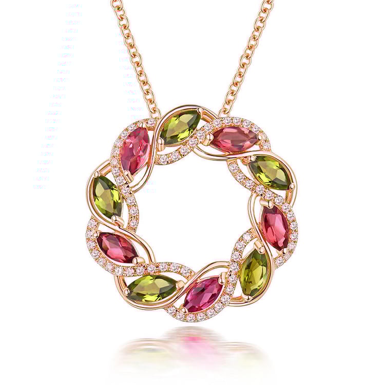 Elegantný náhrdelník s turmalíny a diamanty Bourne