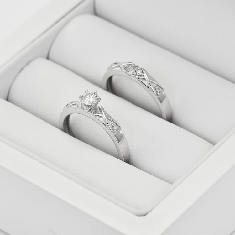 Skvostný set prstenů s diamanty 38394