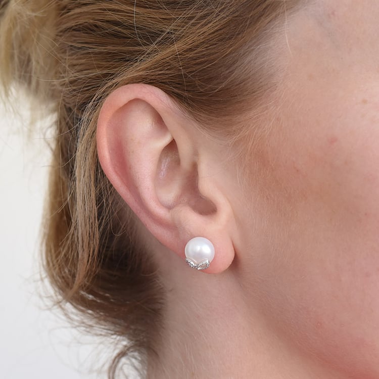 Perlová kolekce šperků s diamantovými lístky Bray 103552