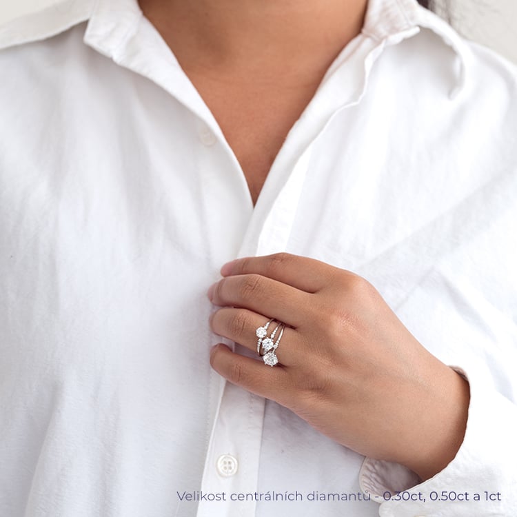 Zásnubní prsten s lab-grown diamanty Kristia 128560