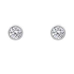 Zlaté bezel náušnice s 0.16ct diamanty Jehan