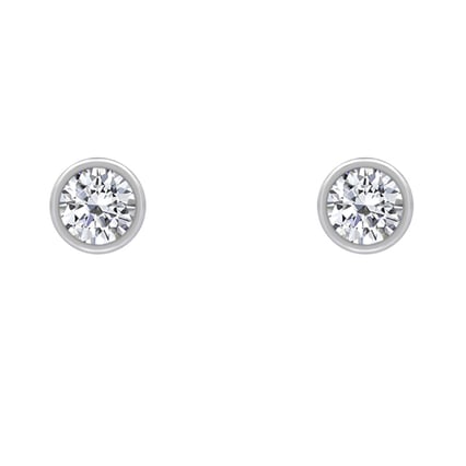 Zlaté bezel náušnice s 0.16ct diamanty Jehan