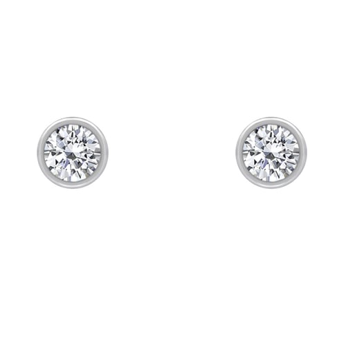 Zlaté bezel náušnice s 0.16ct diamanty Jehan