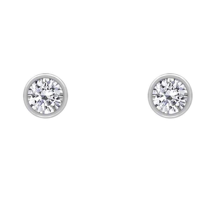 Zlate bezel náušnice s diamanty Jehan 5803