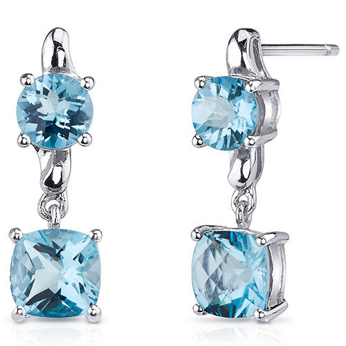 Stříbrné náušnice s topasy Bechet