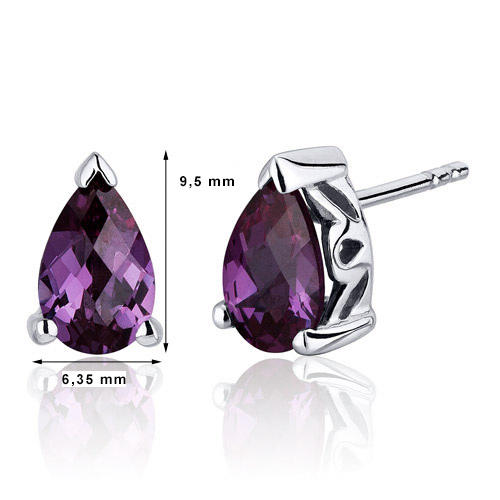 Náušnice ve tvaru slz s alexandrity 2241